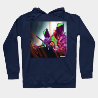 eva 01 in madness out of control art in mecha evangelion Hoodie